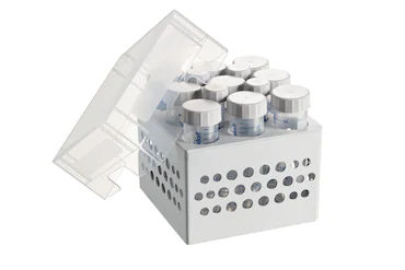 艾本德儲(chǔ)存盒 3 × 3, 可放置 9  個(gè) 50  mL 試管和 4  個(gè) 15  mL 試管，2  件，高 127  mm，5  英寸，聚丙烯材料，可耐受最低 -86  °C，高溫高壓滅菌，帶蓋子